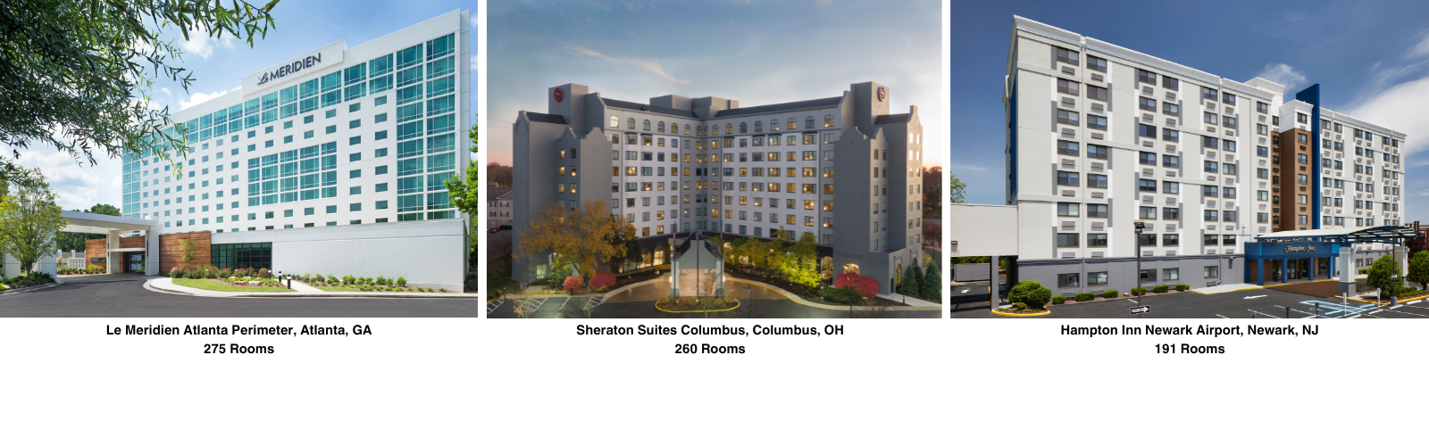 Le Meridien Atlanta Perimeter Sheraton Suites Columbus Worthington Hampton Inn Newark Airport